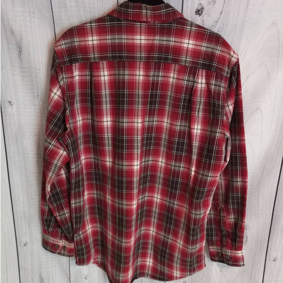 Carhartt | Oversized Red Plaid Heavyweight Flannel Button-Up Shirt/Shacket - Picture 3 of 10